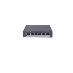 Switch Gigabit PoE+, administrable, 4 Puertos 1000 Mbps PoE+, más 2 Puertos 1000 Mbps Uplink, modo e