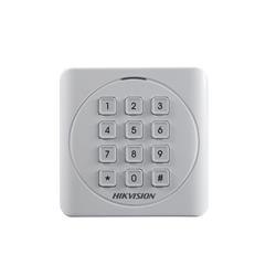 Lector de tarjeta MIFARE con teclado, Wiegand 26/34, buzzer integrado y protección IP65.