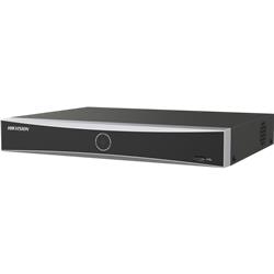 NVR Hikvision 8 canales IP, AcuSense, resolución hasta 12MP, 80 Mbps de entrada, 1 bahía HDD hasta 1