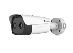 Cámara IP bullet biespectral con sensor térmico de 384×288px y óptico de 4MP, ideal para protección 