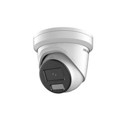 Cámara IP, turret, 2 Mpx, lente 2.8 mm, IR + Luz Blanca, Micrófono, IP67